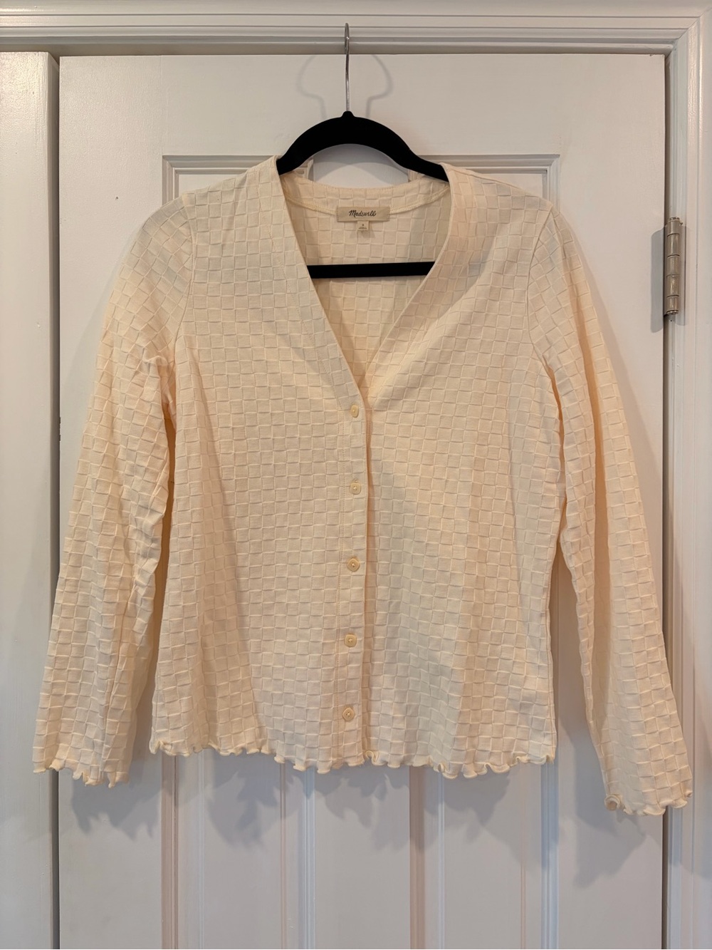 Madewell Cream Textured Knit Top